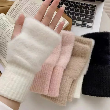 Women’s Plush Fingerless Gloves